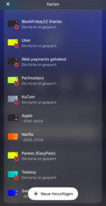 Revolut Virtuelle Kreditkarte Übersicht